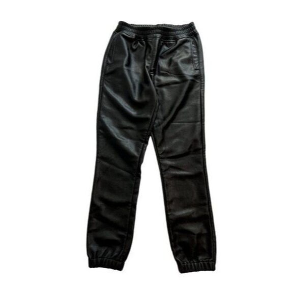RtA Faux Leather Joggers in Black